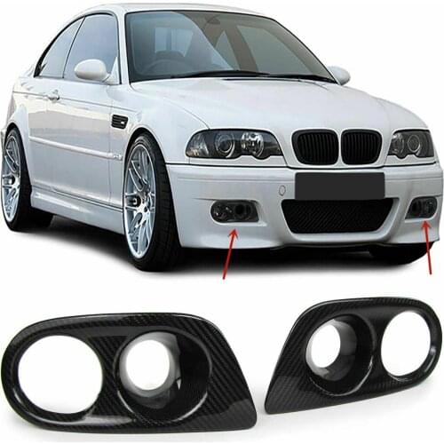 Carbon Fiber Fog Light Cover for BMW E46 M3 2001-2006 Black Fog Lights Cover Grill Frame Surrounds Air Duct Fog Lamp Hood