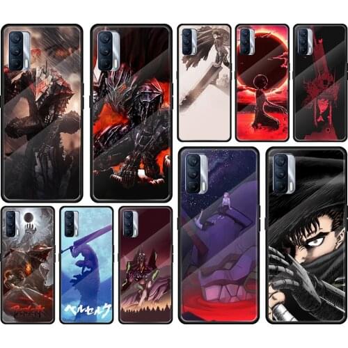 Anime Berserk Guts Tempered Glass Cover For Realme 7 7i XT C3 6 5 Pro for OPPO A9 2020 A52 Find X2 Lite Phone Case