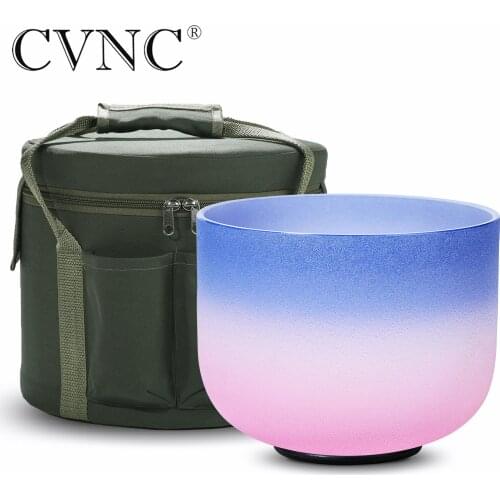 CVNC 8" Candy color A Note Third Eye Chakra Frosted Quartz Crystal Singing Bowl