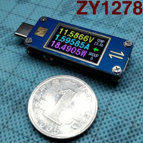 Two-way YZXSTUDIO ZY1278 USB-C 3.1 Gen2 Type-C Voltage Ammeter Tester meter