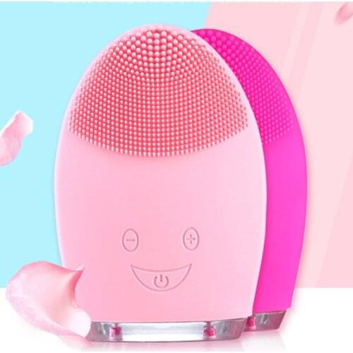 Mini Electric Face Cleansing Brush Rechargeable Silicone Facial Deep Pore Cleaning Devices Water-Resistant Vibrating Massager