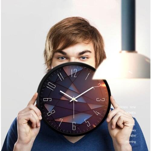 Electronic clock wall clock living room home fashion simple clock creative Nordic light luxury wall watch free punch clock