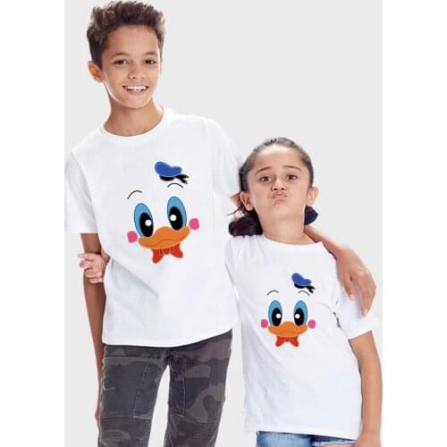 T Shirt Children Disney Donald Duck Funny Summer Tops Cartoon Graphic Kids Tees Harajuku Baby Girl Boy T-shirt 90cm-150cm