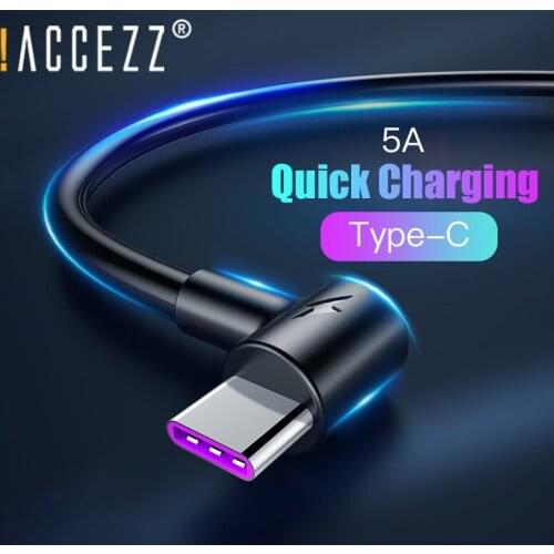 !ACCEZZ 5A USB Type C Cable Super Fast Charging USB C Cord For Huawei P30 P20 P10 Samsung S10 S9 Xiaomi Redmi Data Cables 1m 2m
