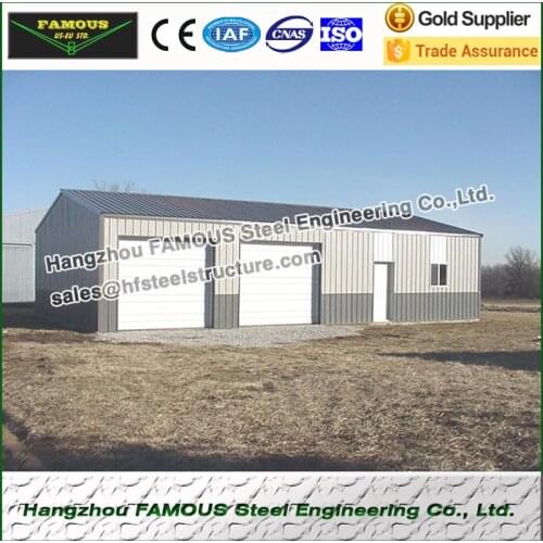 Structural steel framed shed and garage made in China
