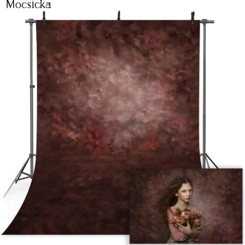 Red Floral Portrait Abstract Texture Photo Background Studio Old Master Backdrop for Photography Props Newborn Kids Portrait