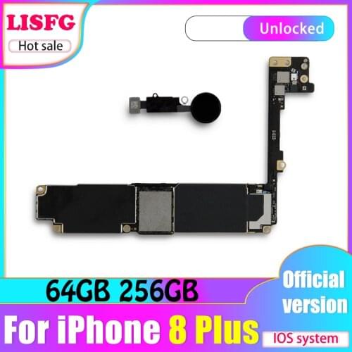 Original For iPhone 8 Plus Motherboard With or Without Touch ID Fingerprint Logic Board Full Chips MB Good Tested