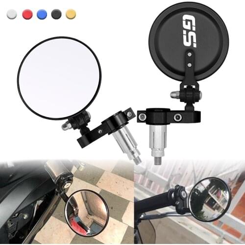 Motorcycle Black Foldable 3" Round 7/8" Handle Bar End Side Mirrors for BMW R1200GS R1250GS F800GS F650GS F750GS r 1250 gs