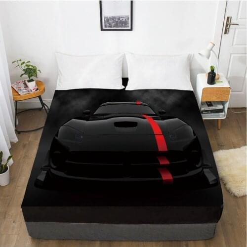 Car Elastic fitted sheet bed sheet With An Elastic Band 150x200/180/200/160x200 Mattress Cover Bed cover 1pc Black and red