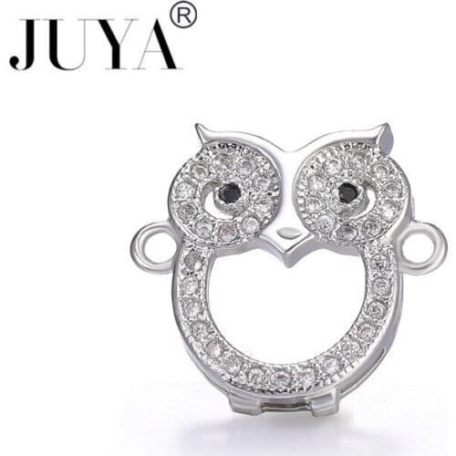 New 2019 Trendy Copper Zircon Jewelry Findings Accessories Owl Cat Starfish Star Charms Connectors Making Bracelets Necklace