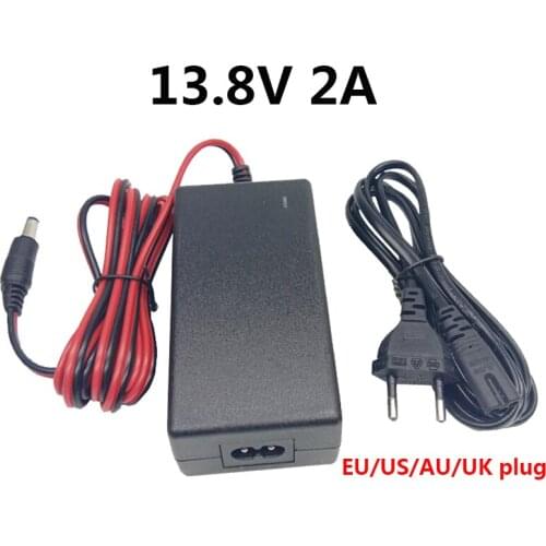 13.8V 2A AC 100V-240V Converter Power Supply Adapter 13.8 V Volt 2000mA Lithium Battery Charger Switching DC5.5x2.5mm