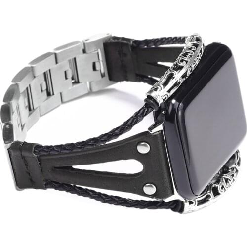 Watch Band for Apple Watch Series 5 4 3 2 Bracelet Handmade Genuine Leather strap for iWatch 38mm 42mm 40mm 44mm