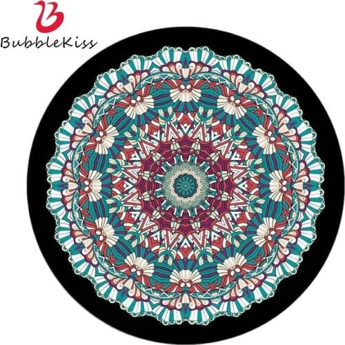 Bubble Kiss Retro Floral Carpets For Bedroom Blue Green Mandala Flower Ethnic Style Area Rugs Living Room Floor Mat Home Decor