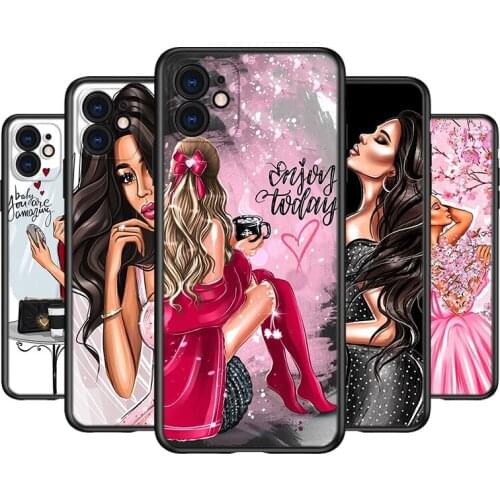 Silicone Cover Fashion Girl Baby For Apple IPhone 12 Mini 11 Pro XS MAX XR X 8 7 6S 6 Plus 5S SE Phone Case