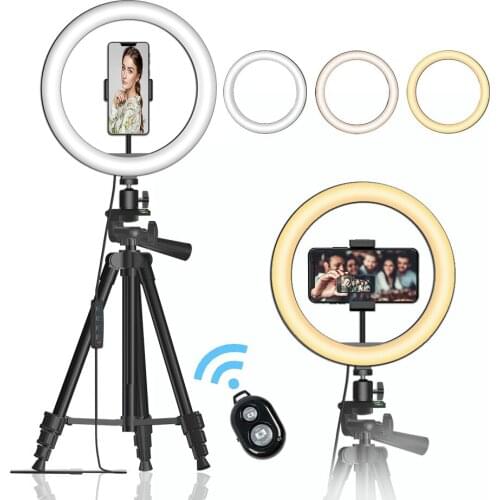 LED Ring Lamp Tripod Photography Lighting Selfie Ring Light USB Dimmable With Mobile Tripod For Makeup Video Live Photo Studio