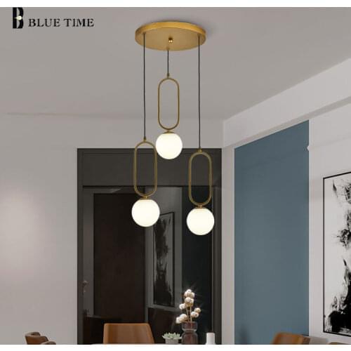 LED Pendant Light For Living Room Dining Room Bedroom Kitchen Parlor Home Indoor Hanging Fixtures Glass Lampshade Pendant Lamps