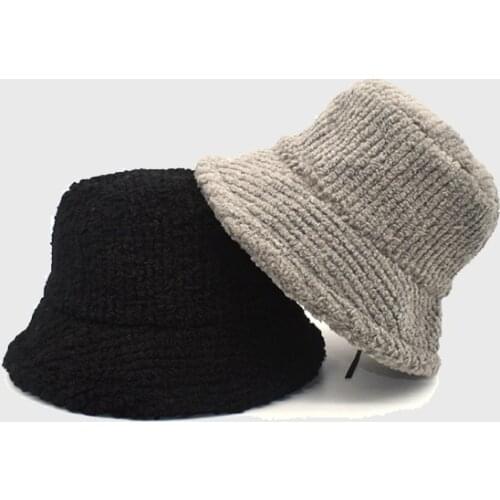 Corduroy Bucket Hat Winter Hats For Women Fluffy Thicken To Keep Warm Fisherman Hat Outdoors Panama Fashion Casual For Girl