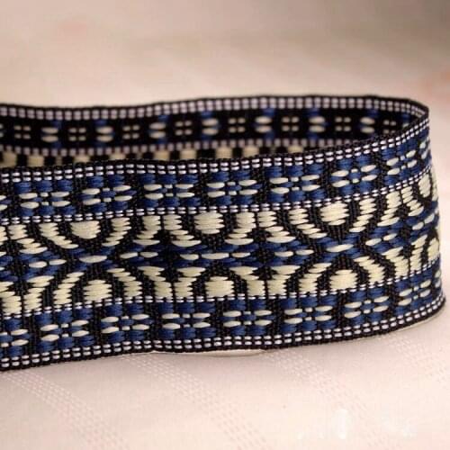 Embroidery ethnic jacquard webbing woven tape lace ribbon trim 5cm tribal boho DIY garment bag gift accessory native zakka sew