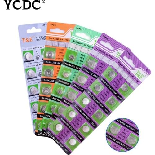 YCDC 20PCS ag13 button cell batteries LR44 SR44SW AG8 AG9 AG10 AG11 AG12 AG13 1.5V Lithium Disposable Watch Battery