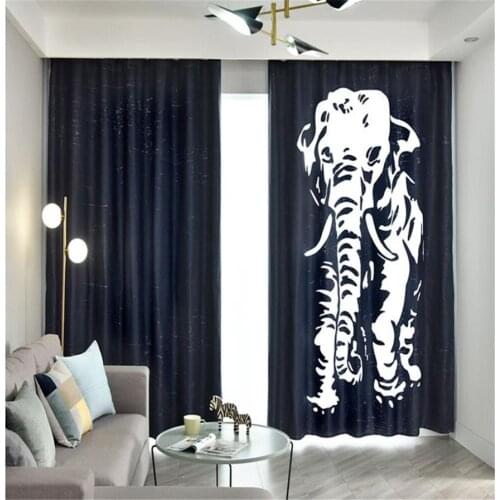 Customized new curtain bay window living room bedroom creative blackout curtain personality curtains
