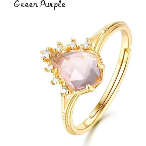 Real 925 Sterling Silver Rings For Women 100% Natural Crystal Zircon Light Luxury Crown Fine Jewelry New Anillos Rings for Women