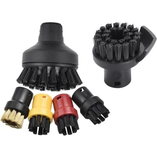 1 Large 4 Small) Round Brush and 1 Brush with ScrAper,Home Steam Cleaning Brushes for Karcher SC1 SC2 SC3 SC4 SC5 SC7