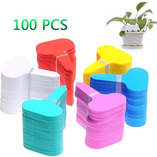 100pcs Colorful Plant Tag T-type Plastic Nursery Garden Plant Label Flower Tag Sign Label Mark Garden Labels Decoration Ornament