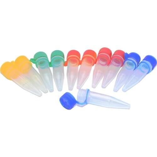 100pcs Microcentrifuge Tube with Snap Cap 1.5ml Centrifuge Tubes Plastic Test Tubes with Colorful caps