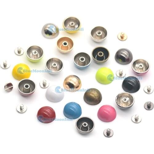 15/30/50 sets 15mm Round Alloy Mushroom Rivet Stud Button Screw For Handbag Bag Clothes Punk Decorative Leather