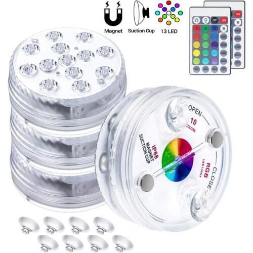 16 Colors 13 Led Light RGB LED Aquarium Light Fishtank Underwater Decorating Lamp Submersible Swimming Pool Remote Control Light