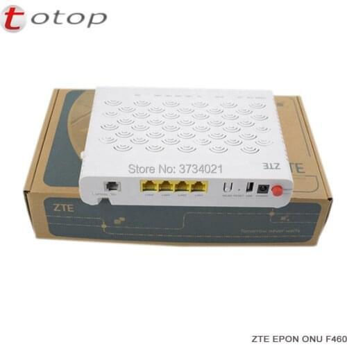 1GE 3FE with Wireless WIFI ZTE F460 ONT ZTE EPON ONU English Firmware epon onu for fiber optic network router, 5.0/6.0 Version