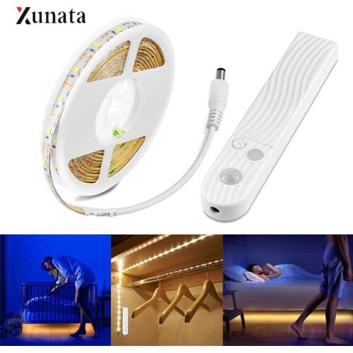 5V 2835 LED Strip Under Cabinet Light Wireless PIR Motion Sensor Led Strip Bed Side Night Light Closet Stairs Wardrobe Kitchen