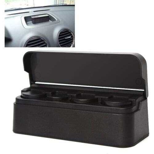 LEEPEE Car Coin Holder Car Orginazer Universal Plastic Black Coin Case Storage Box Holder Container Car Styling
