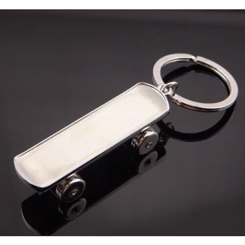 FREE SHIPPING BY DHL 100pcs/lot 2019 Hot Metal Blank Skateboard Keychains Mini Skateboard Deck Keyrings Gifts