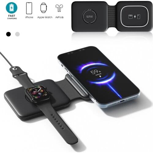 Wireless Charger Folding 3 in 1 Magnetic QC 18W Fast Charging F15 with Safty Protection for Apple Phone Watch Earphones Sumsung