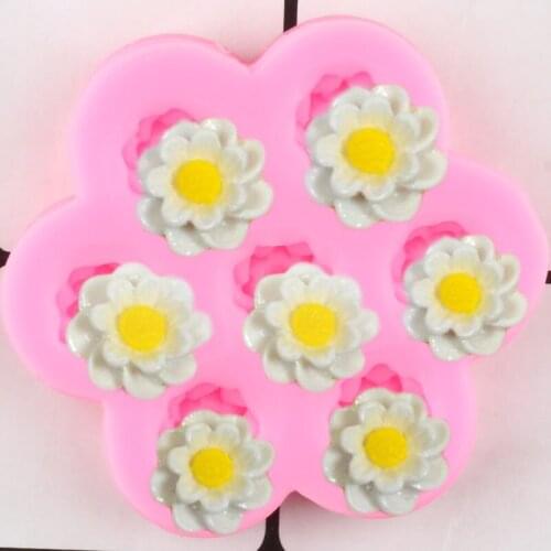 Daisy Flower Silicone Mold Cupcake Topper Fondant Cake Decorating Tools Sugarcraft Candy Polymer Clay Chocolate Gumpaste Moulds