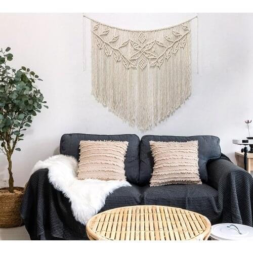 Elegant Macrame Tapestry Bohemian Chic Home Background Decoration For Bedroom Living Room Handwoven Flower Tapestry Wall Hanging