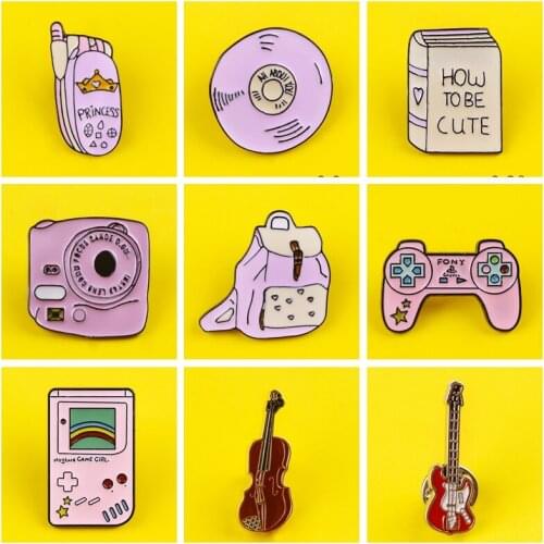 Retro Arcade Game Enamel Pins Collections Cartoon Gamepad Jewelry Brooches Denim Shirt Collar Badge Lapel Pins Friend Gift