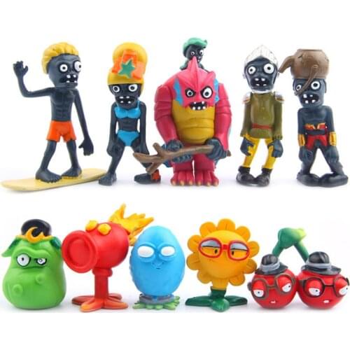 10Pcs/Lot Plants vs Zombies PVZ Figure Toys Plants and Zombies Squash Cherry Bomb PVC Action Figures Collection Model Toy