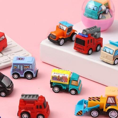 1pc Random Style Children Automobile Engineering Vehicle Toys Cute Plastic Cartoon Pull Back Car Gifts for Kid Girl Boy Toy