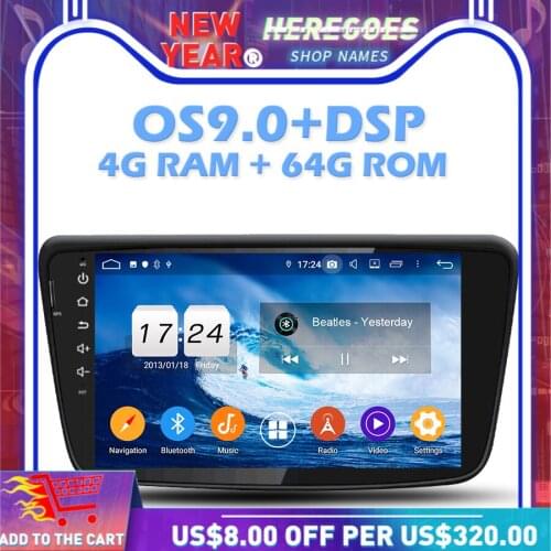 IPS DSP Android 9.0 4GB RAM 64GB ROM 8 CORE Car DVD Player Wifi Bluetooth 4.2 RDS RADIO GPS Map For SUZUKI Baleno 2016 2017 2018