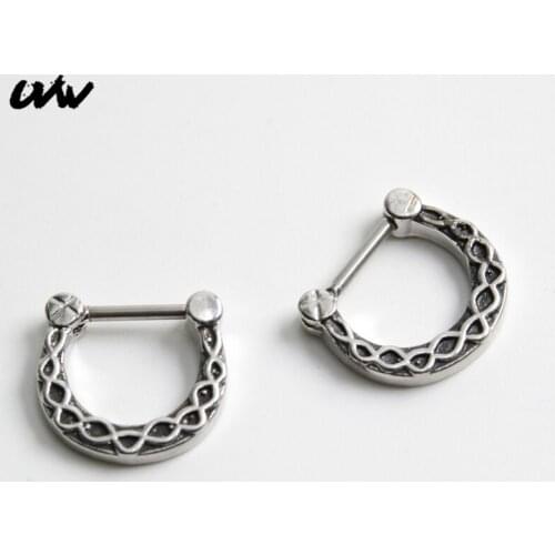 UVW376 1pc Fashion Surgical Steel C Shape Segment Septum Nose Ring Stud Helix Piercing Body Jewelry for Women Accessies Gift