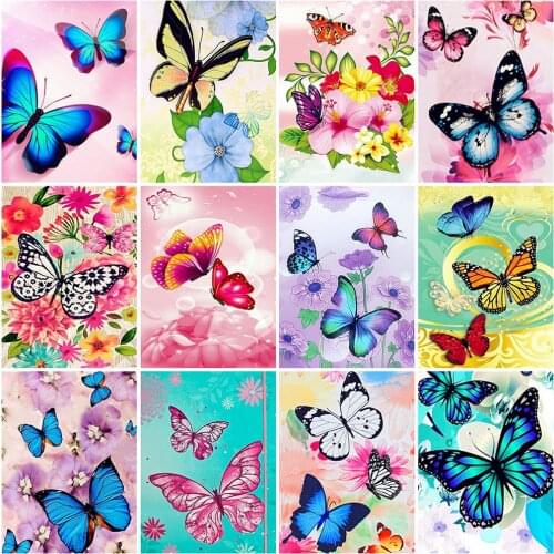 MomoArt 5D DIY Diamond Painting Butterfly Rhinestone Picture Diamond Embroidery Animal Diamond Mosaic Flower Home Decor Gift