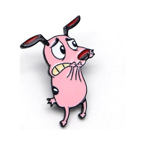Cartoon Anime Brooches Dog Enamel Pin for Kids Lapel Pin Hat/bag Pins Women Brooch Pink Dog Badge S59