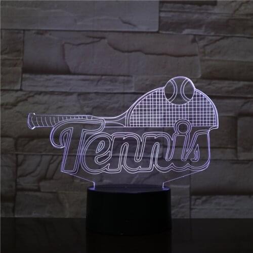 Tennis Desk Lamp 3D Kids Room Night Light LED Sports Nightlight Home Atmosphere Decor Kids Birthday Gift Smart Phone Control