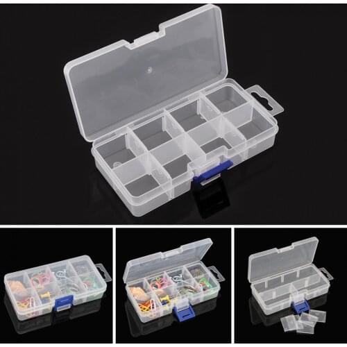 Small 8 Grid PP Removable Multipurpose Transparent Organizer Container Storage Box Fit for Household Daily /Jewelry / Tool Parts