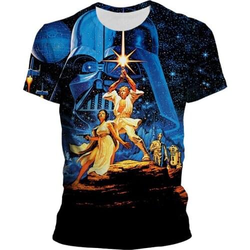2021 New Fashion Mens T-shirts Disney Movie Star Wars 3D Print Women Clothes Summer Streetwear Boy Girl Kids Tshirt
