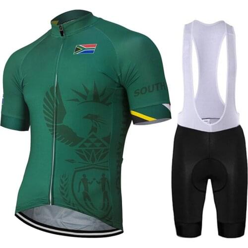 2020 South Africa New Summer Cycling Jersey Set Customized Bike Road Mountain Race Tops Cycling Set Breathable Gel Pad