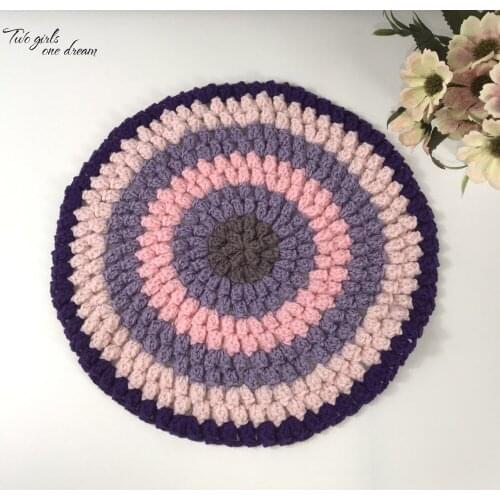 Original Handmade Crochet Traits round Seat Cushion DIY Table mats Wedding Decor Pad Film shooting decoration 38cm 2pcs/lot