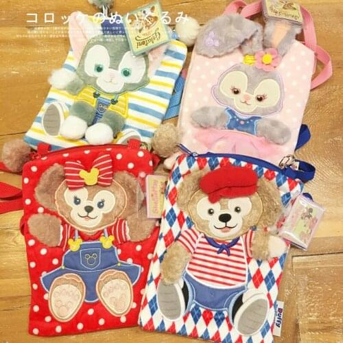 Disney Cartoon Duffy Bear ShellieMay Stella lou Embroidered Plush Girl Crossbody Bag Mobile Phone Package Exquisite Gift